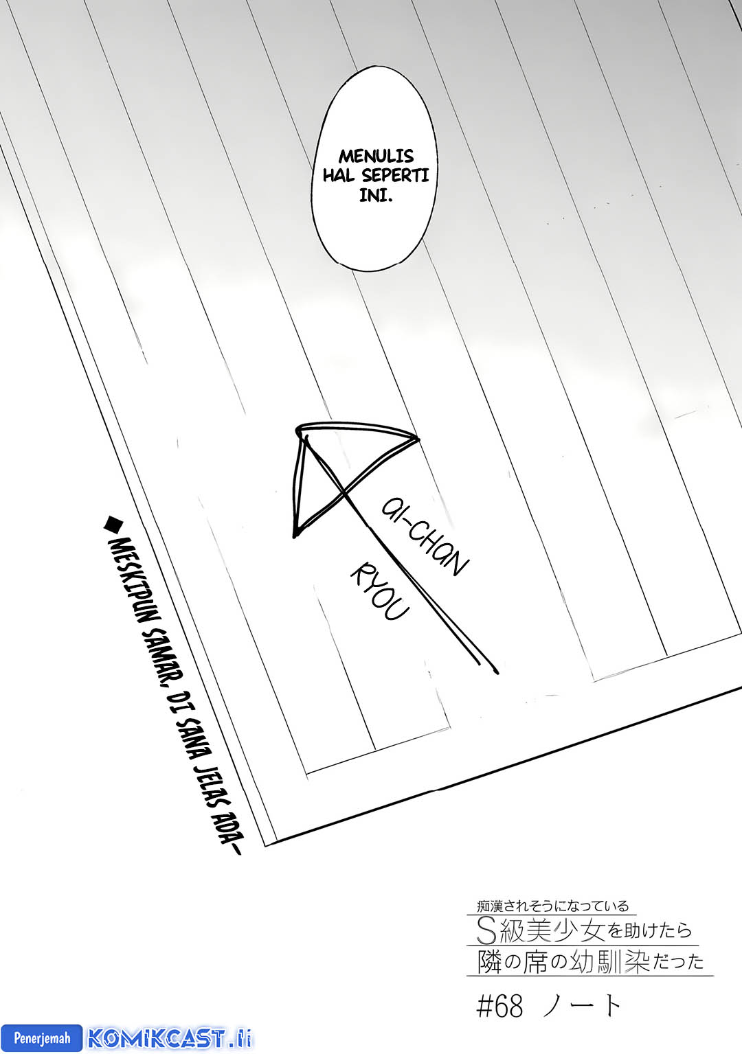 Chikan Saresou ni Natteiru S-kyuu Bishoujo wo Tasuketara Tonari no Seki no Osanajimi datta Chapter 68 Bahasa Indonesia