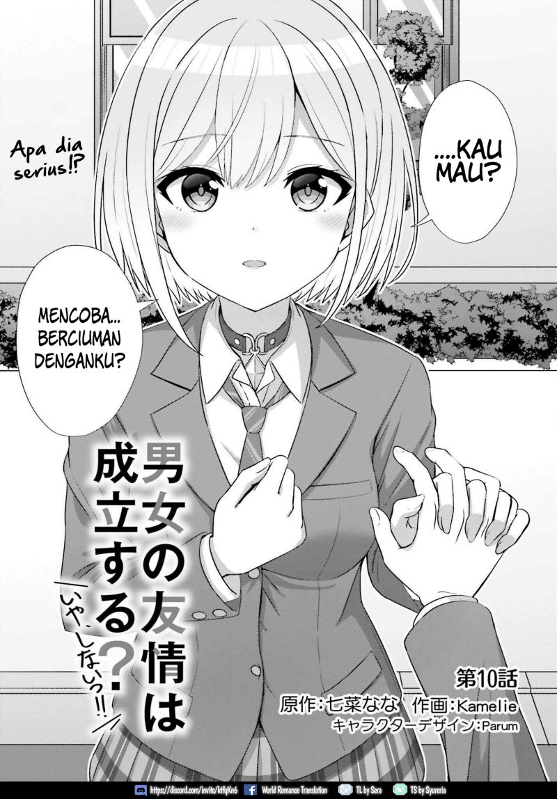 Danjou no Yuujou wa Seiritsu Suru? (Iya, Shinai!!) Chapter 10 Bahasa Indonesia