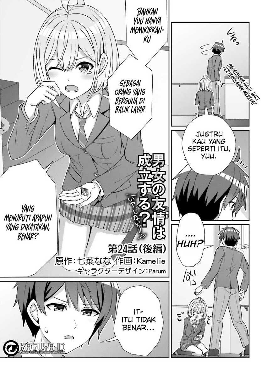 Danjou no Yuujou wa Seiritsu Suru? (Iya, Shinai!!) Chapter 24.2 Bahasa Indonesia