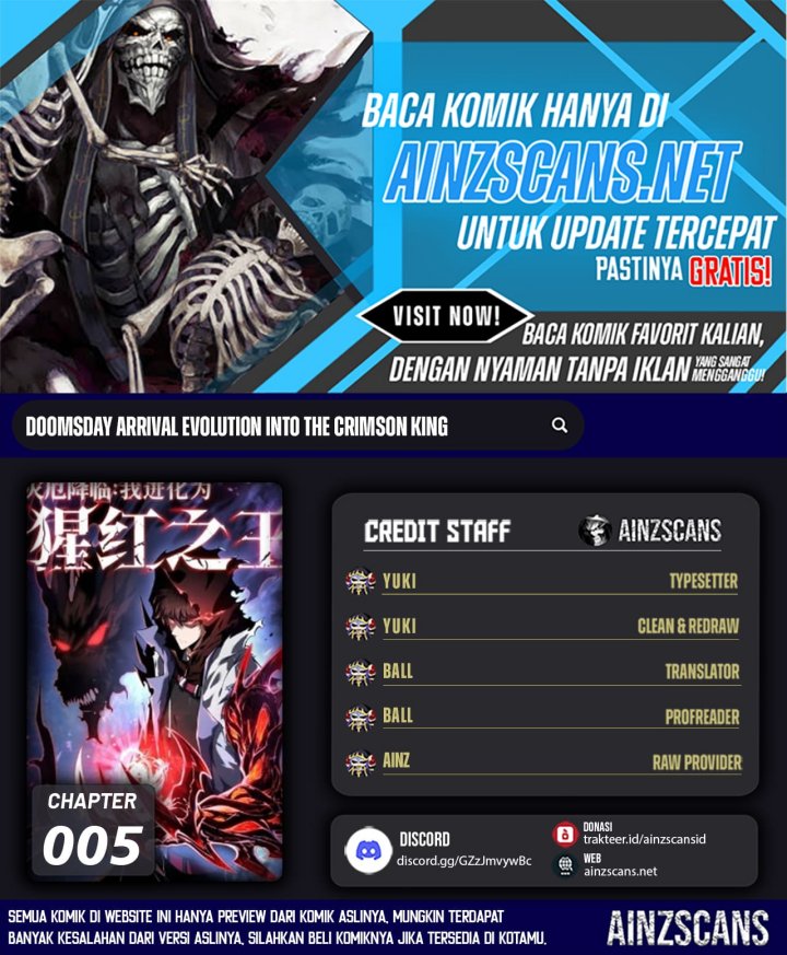 Disaster Comes: I Evolve Into the Crimson King Chapter 05 Bahasa Indonesia