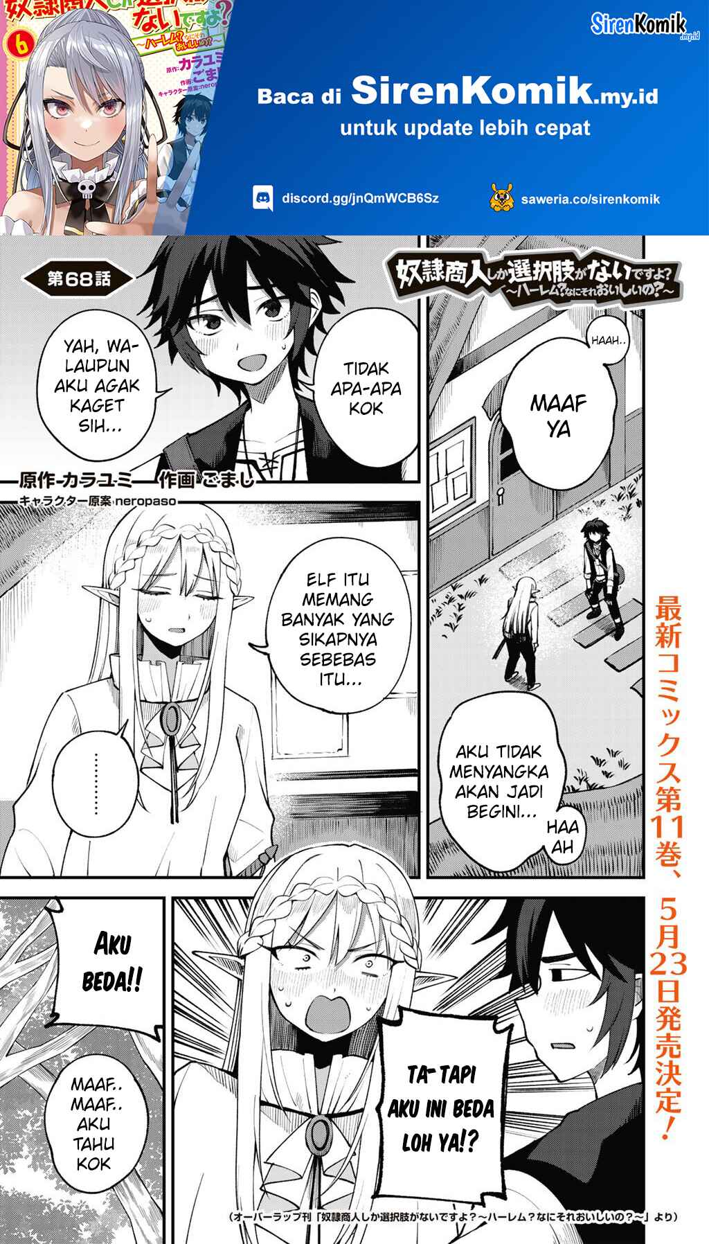 Dorei Shounin shika Sentakushi ga nai desu yo? ~Harem? Nani sore oishii no?~ Chapter 68 Bahasa Indonesia