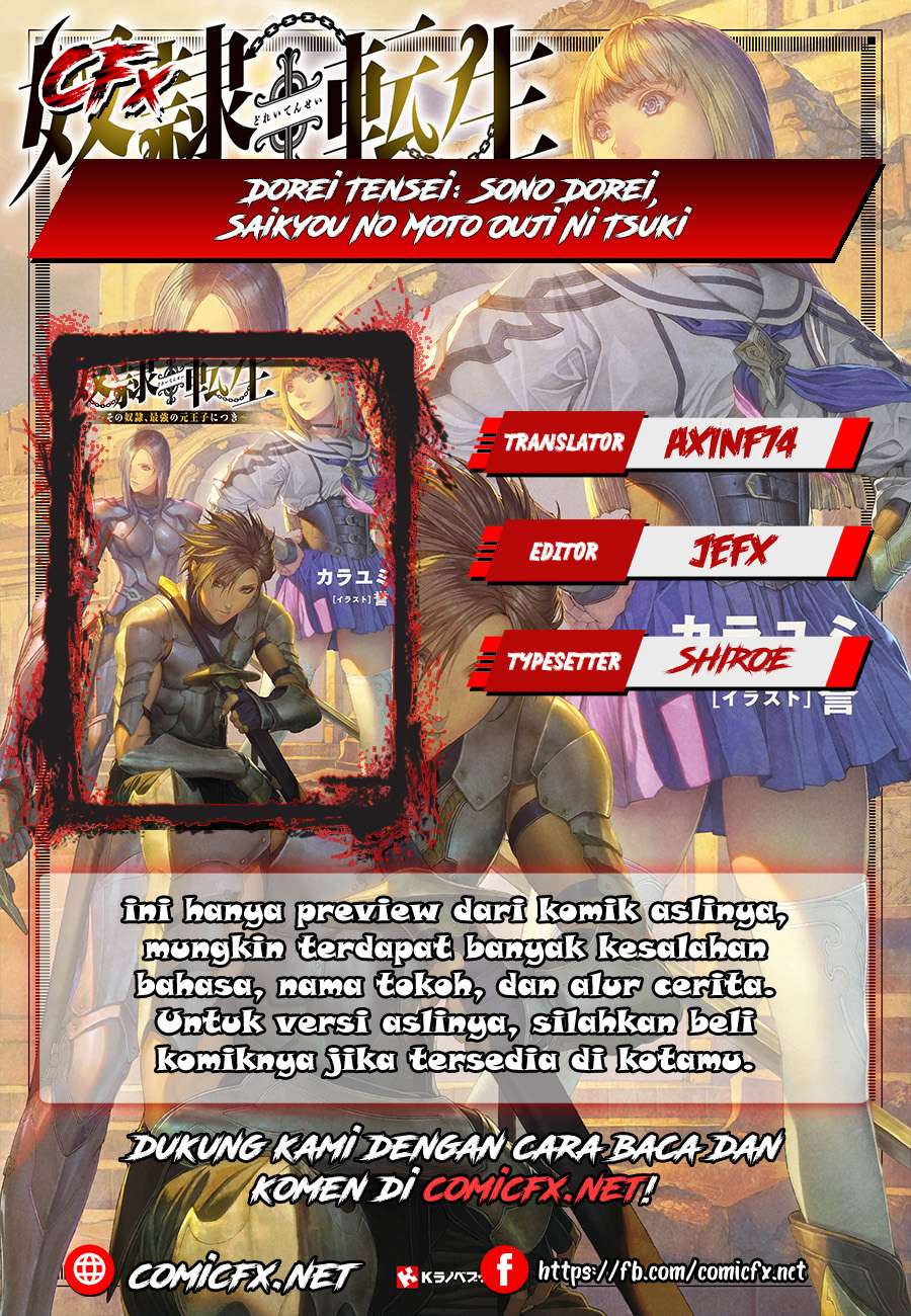 Dorei Tensei: Sono Dorei, Saikyou no Moto Ouji ni Tsuki Chapter 03.2 Bahasa Indonesia