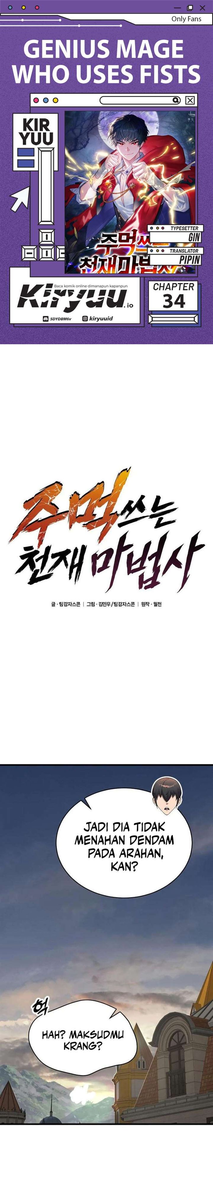 Genius Mage Who Uses Fists Chapter 34 Bahasa Indonesia