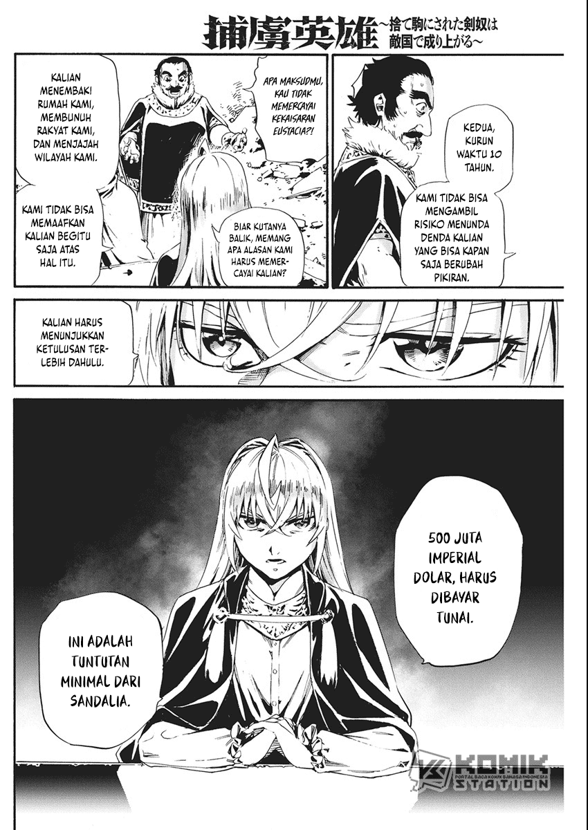 Horyo Eiyuu: Sute koma ni sareta Kendo wa Tekikoku de Nariagaru chapter 7