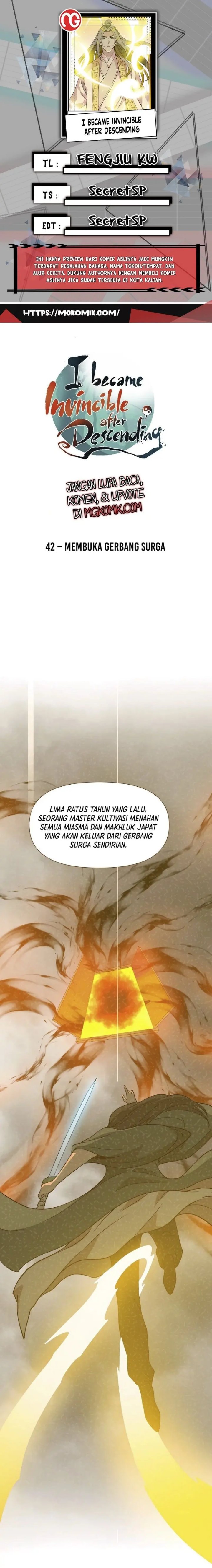 I Became Invincible After Descending Chapter 42 Bahasa Indonesia
