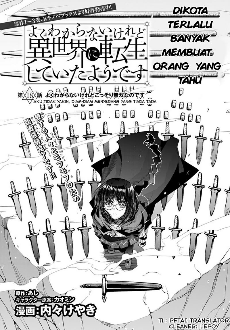 I Don’t Really Get It but It Looks Like I Was Reincarnated in Another World (Yoku Wakaranai keredo Isekai ni Tensei Shiteita You Desu) chapter 18