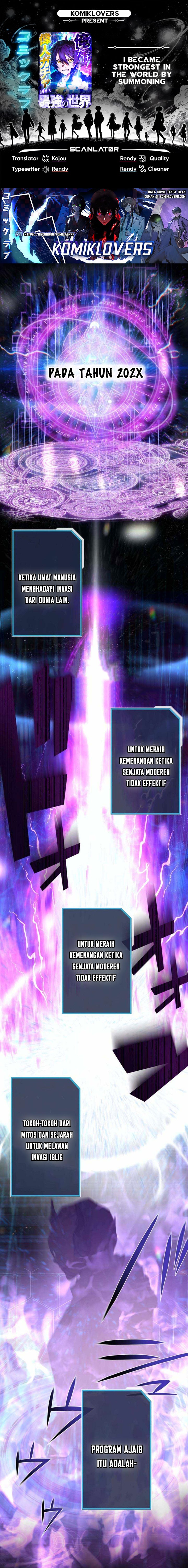 I Became Strongest in the World by Summoning Heroes With My Exclusive Gatcha Chapter 01 Bahasa Indonesia