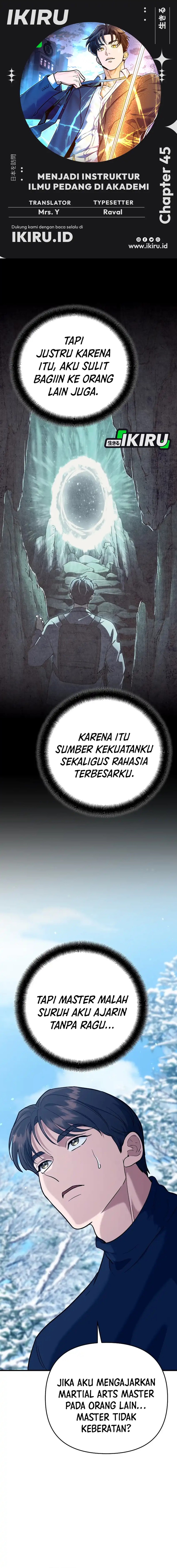 I Became a Swordsmanship Instructor at the Academy Chapter 45 Bahasa Indonesia