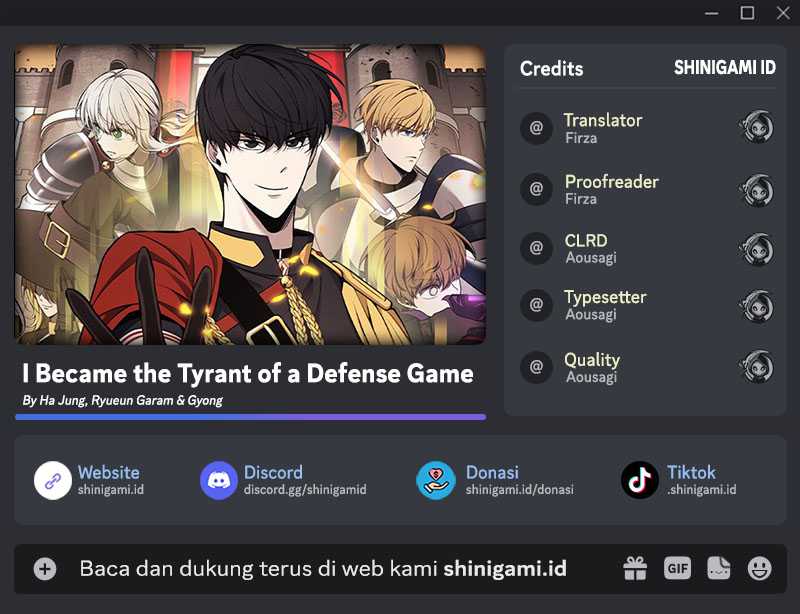 I Became the Tyrant of a Defense Game Chapter 53 Bahasa Indonesia