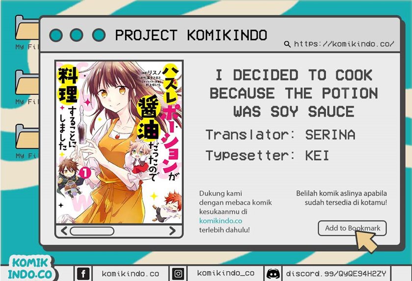 I Decided to Cook Because the Losing Potion Was Soy Sauce Chapter 08 Bahasa Indonesia