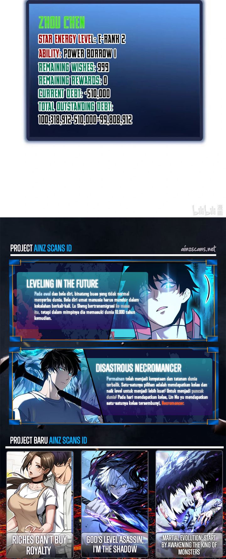 I Owe A Billion Dollars And I am Forced to Become A Worker For An Evil God Chapter 10 Bahasa Indonesia