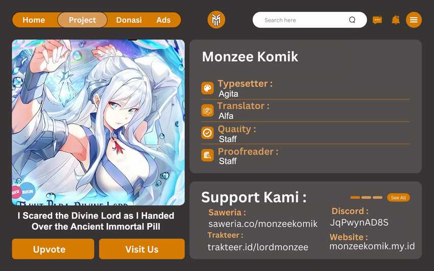 I Scared the Divine Lord as I handed over the Ancient Immortal Pill Chapter 85 Bahasa Indonesia