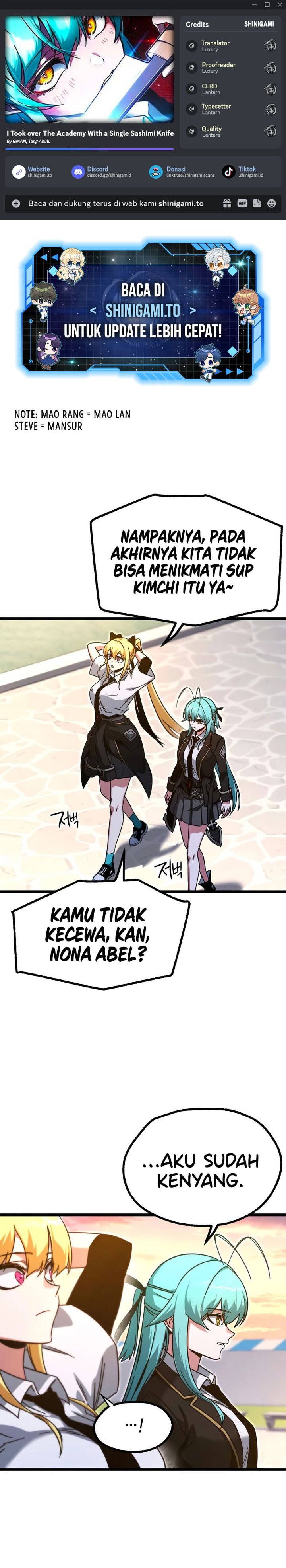 I Took over The Academy With a Single Sashimi Knife Chapter 59 Bahasa Indonesia