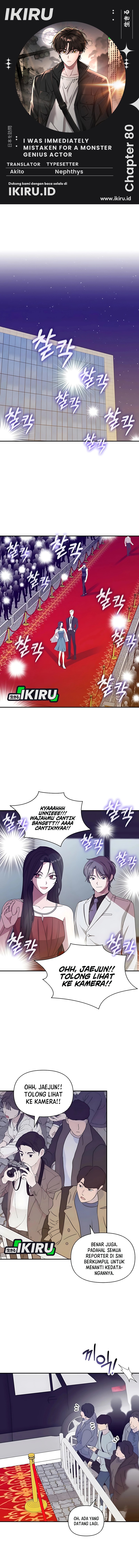 I Was Immediately Mistaken for a Monster Genius Actor Chapter 80 Bahasa Indonesia