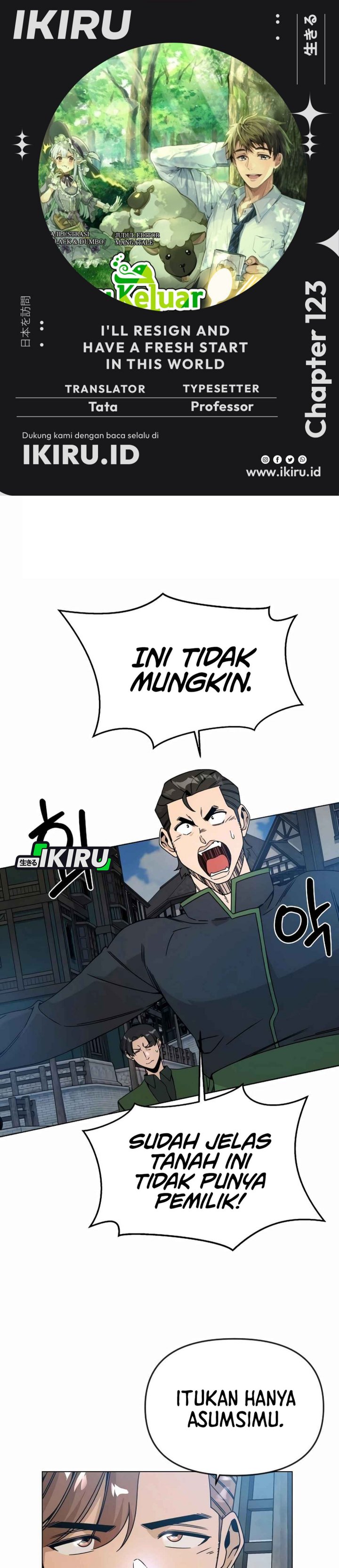 I’ll Resign and Have a Fresh Start in This World Chapter 123 Bahasa Indonesia