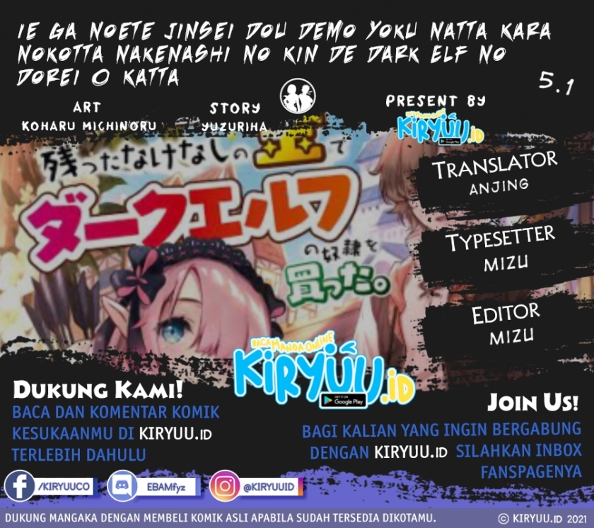 Ie ga Moete Jinsei Dou Demo Yoku Natta kara, Nokotta Nakenashi no Kin de Dark Elf no Dorei o Katta chapter 5
