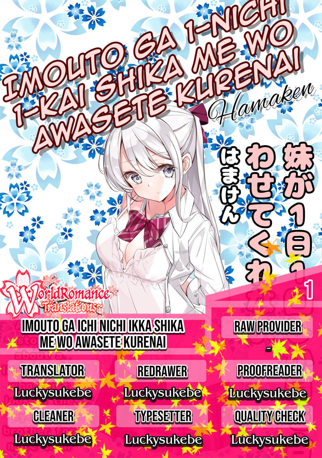 Imouto ga Ichi Nichi Ikka Shika Me wo Awasete Kurenai chapter 1
