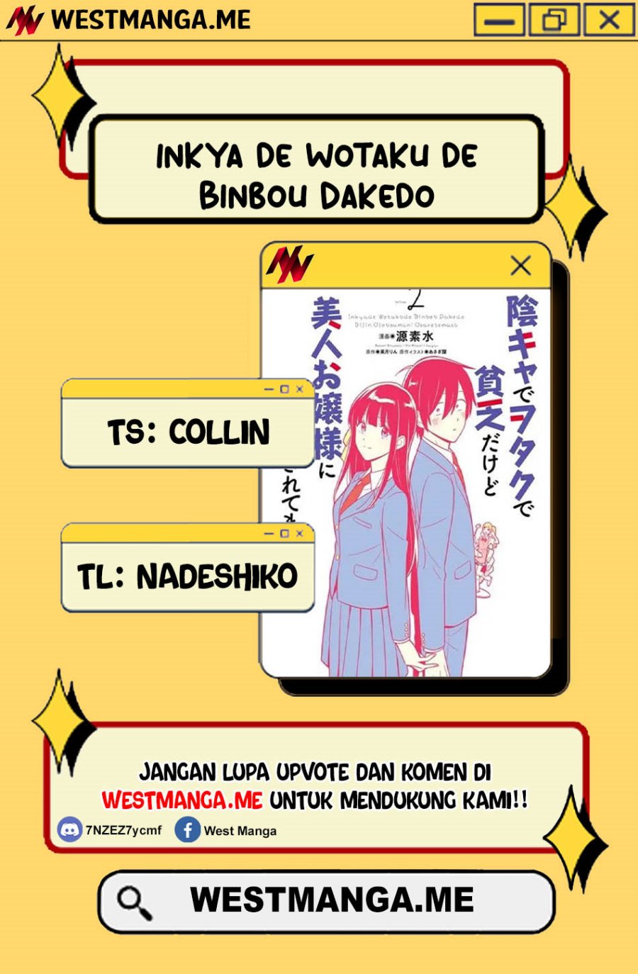 Inkya de Wotaku de Binbou Dakedo Bijin Ojou-sama ni Osaretemasu Chapter 14 Bahasa Indonesia