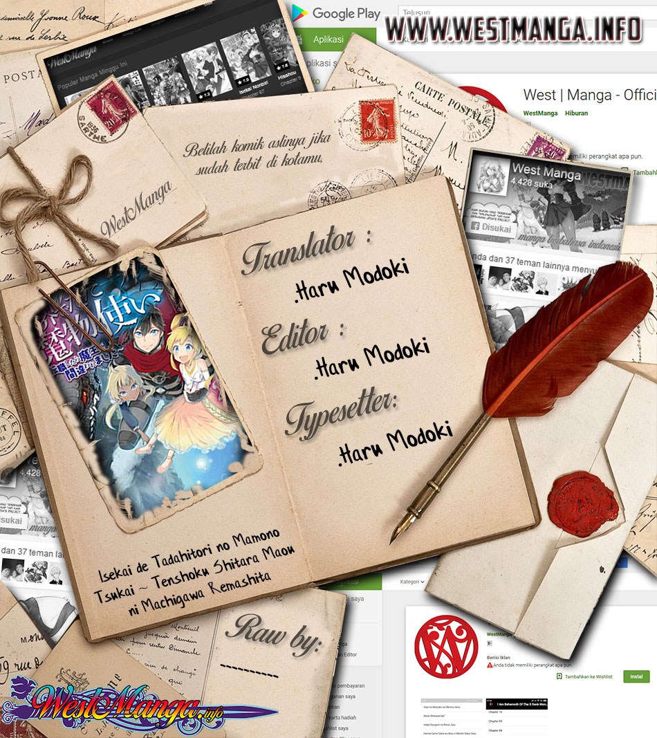 Isekai de Tadahitori no Mamono Tsukai ~ Tenshoku Shitara Maou Ni Machigawa Remashita chapter 1