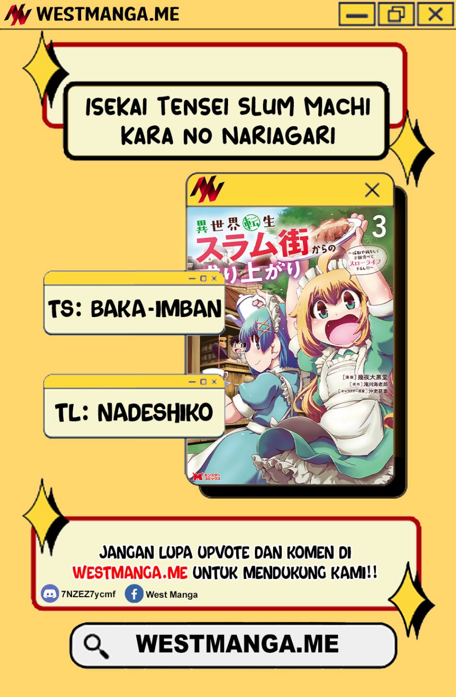 Isekai Tensei Slum Machi kara no Nariagari – Saishuya Ryou wo shite Gohan Tabete Slow Life surun da Chapter 09 Bahasa Indonesia