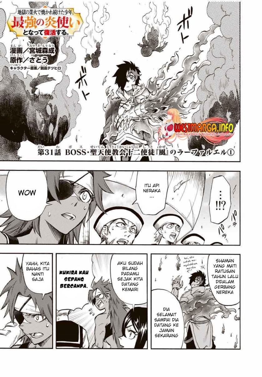 Jigoku no Gouka de Yaka re Tsuzuketa Shounen. Saikyou no Honou Tsukai to Natte Fukkatsu Suru. chapter 31