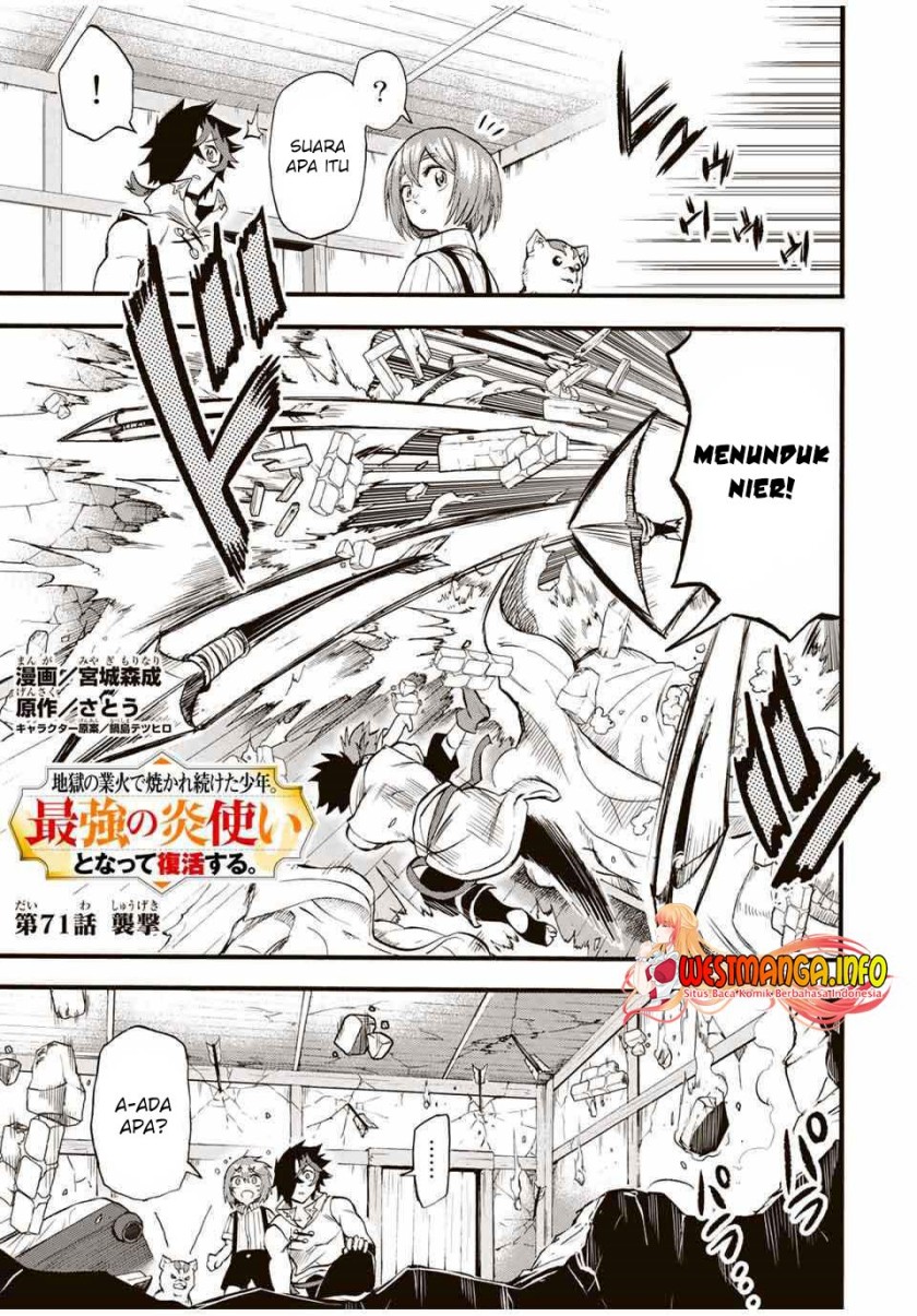 Jigoku no Gouka de Yaka re Tsuzuketa Shounen. Saikyou no Honou Tsukai to Natte Fukkatsu Suru. chapter 71