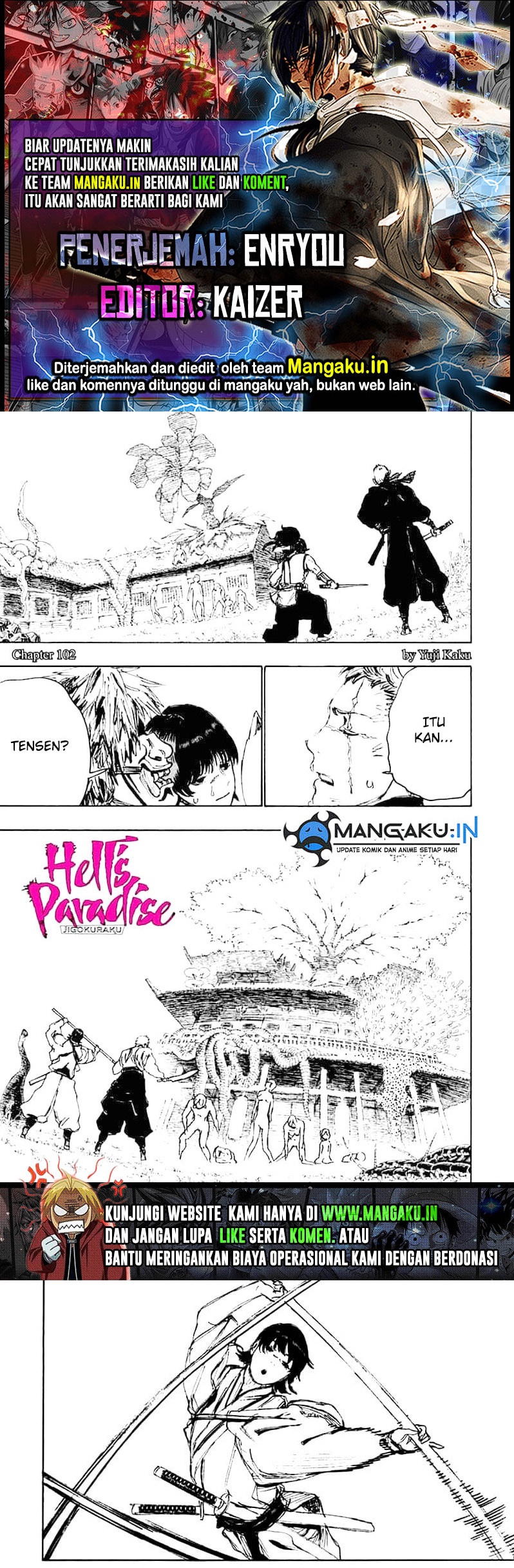 Jigokuraku Chapter 102 Bahasa Indonesia