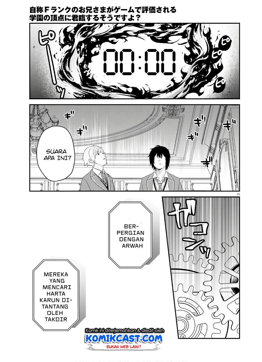 Jishou F-Rank no Oniisama ga Game de Hyouka sareru Gakuen no Chouten ni Kunrin suru Sou desu yo? chapter 30