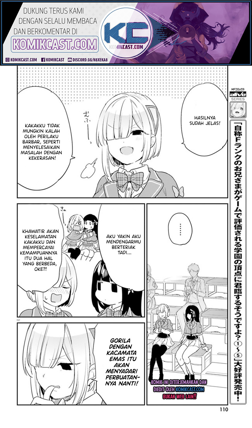 Jishou F-Rank no Oniisama ga Game de Hyouka sareru Gakuen no Chouten ni Kunrin suru Sou desu yo? Chapter 34 Bahasa Indonesia