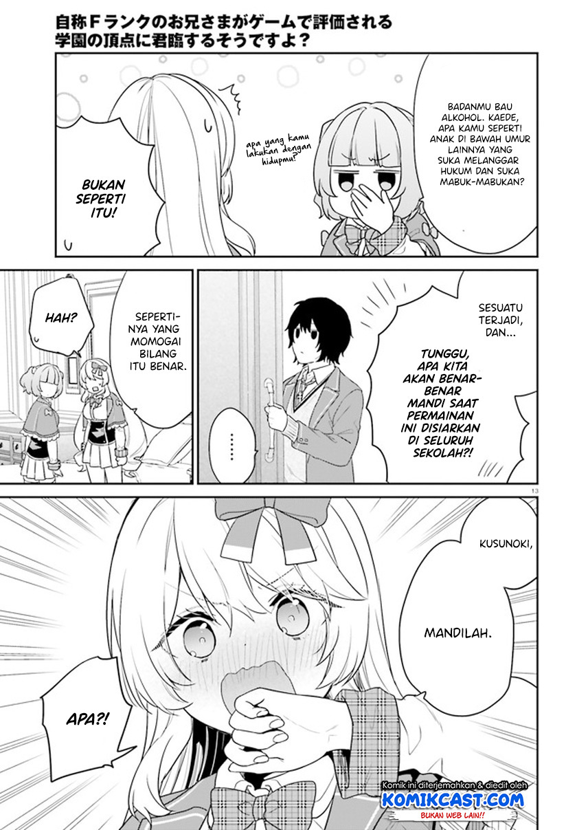 Jishou F-Rank no Oniisama ga Game de Hyouka sareru Gakuen no Chouten ni Kunrin suru Sou desu yo? Chapter 34 Bahasa Indonesia