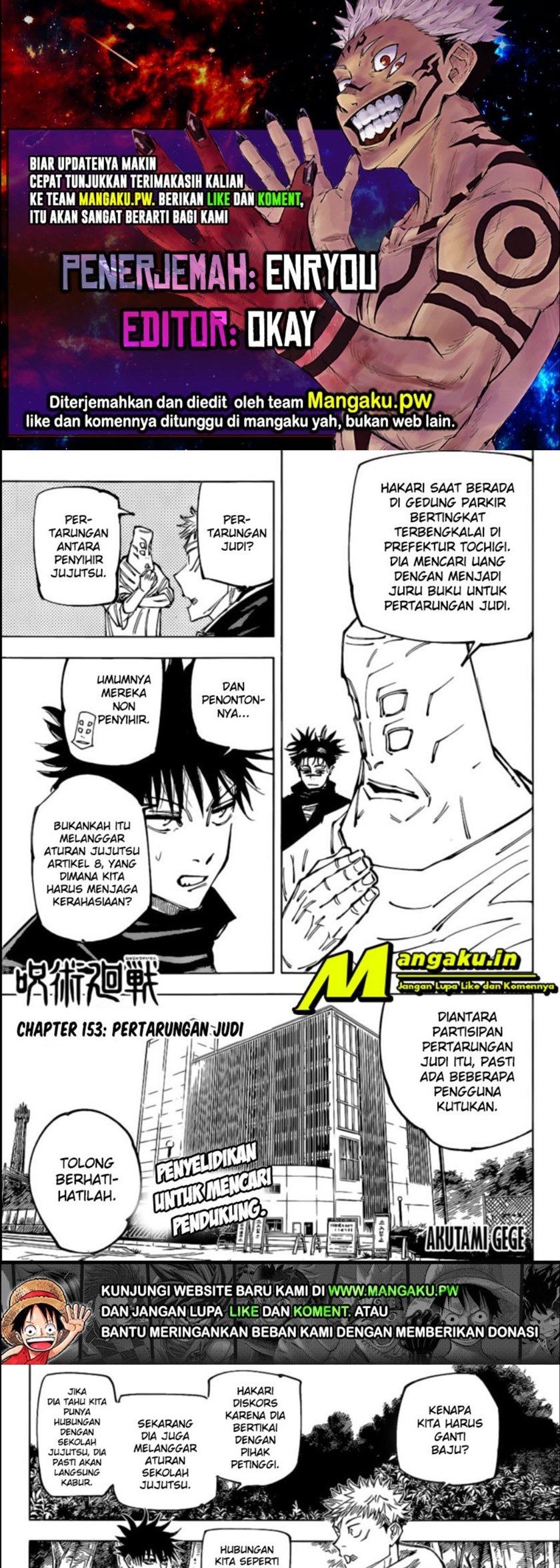 Jujutsu Kaisen Chapter 153 Bahasa Indonesia
