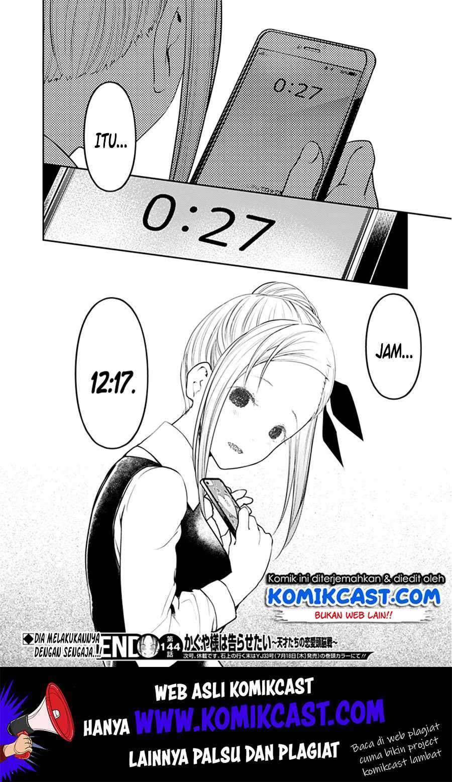 Kaguya-sama wa Kokurasetai: Tensai-tachi no Renai Zunousen Chapter 154 Bahasa Indonesia