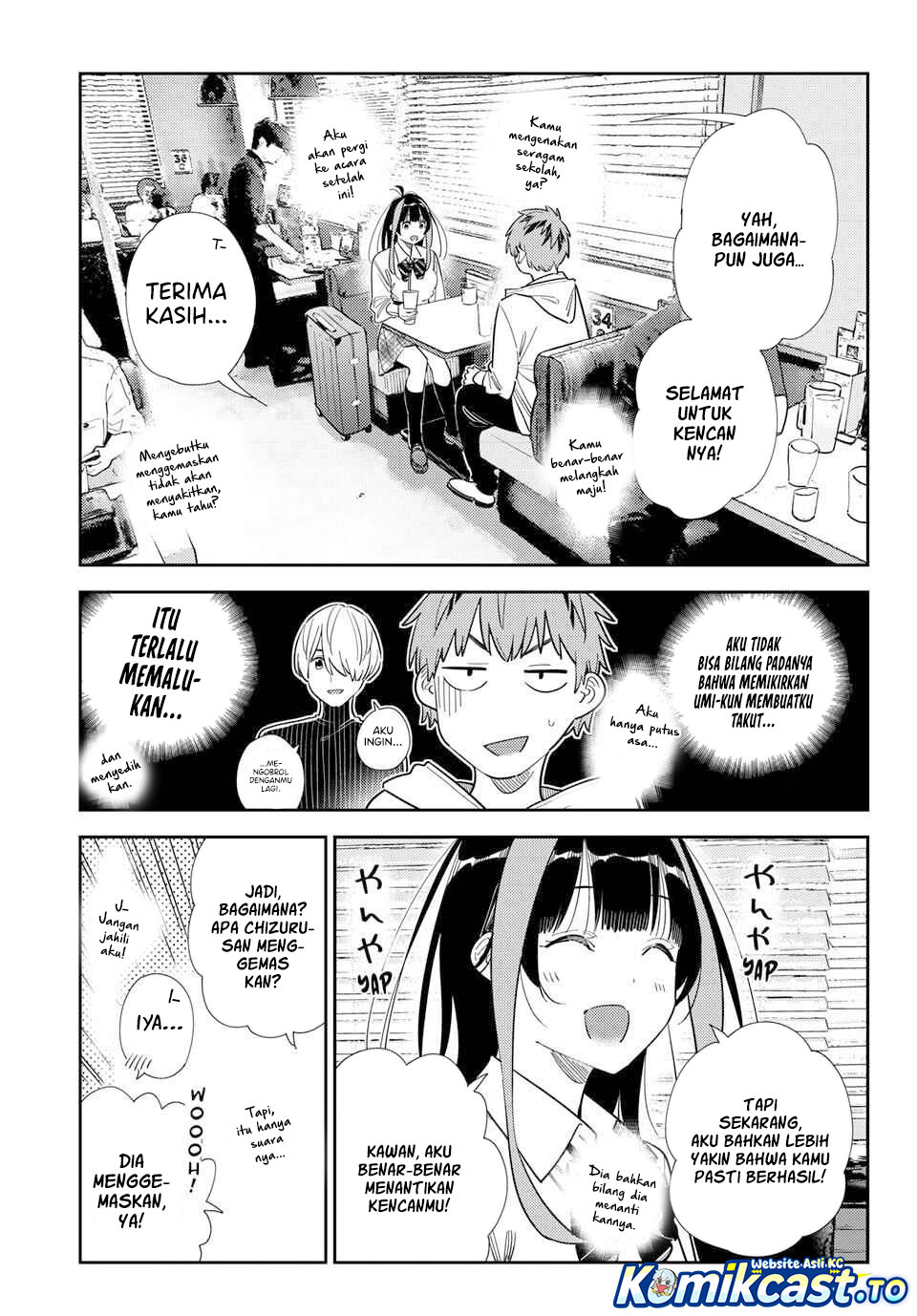 Kanojo Okarishimasu Chapter 398 Bahasa Indonesia