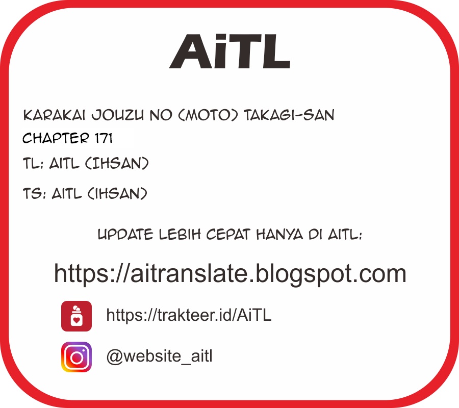Karakai Jouzu no (Moto) Takagi-san Chapter 171 Bahasa Indonesia
