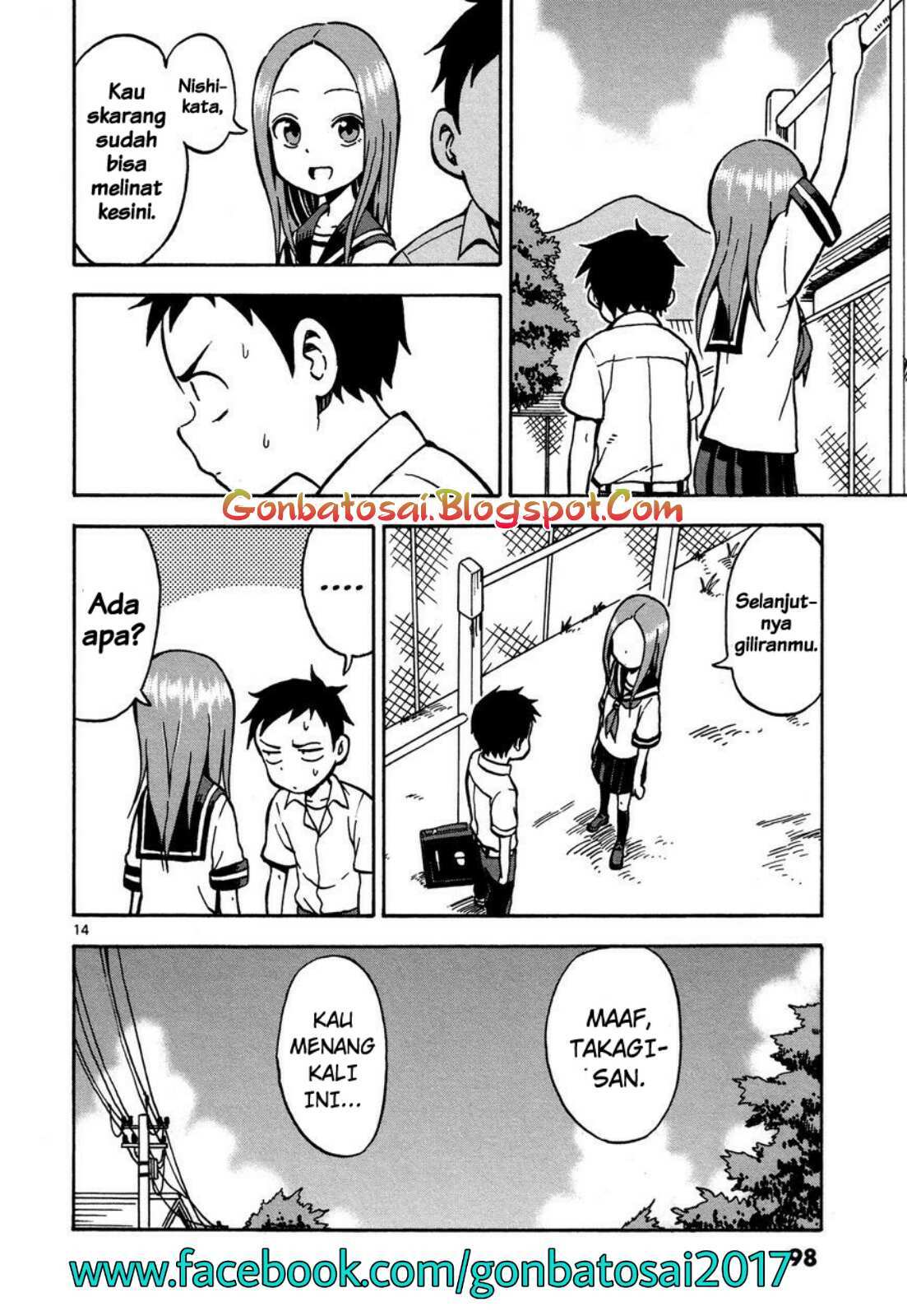Karakai Jouzu no Takagi-san Chapter 23 Bahasa Indonesia