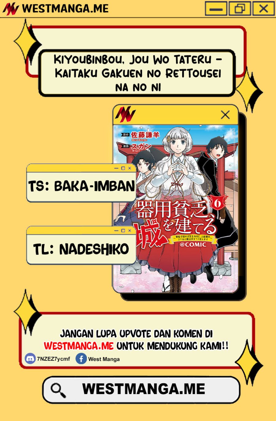 Kiyoubinbou, Jou wo Tateru – Kaitaku Gakuen no Rettousei na no ni Chapter 12 Bahasa Indonesia