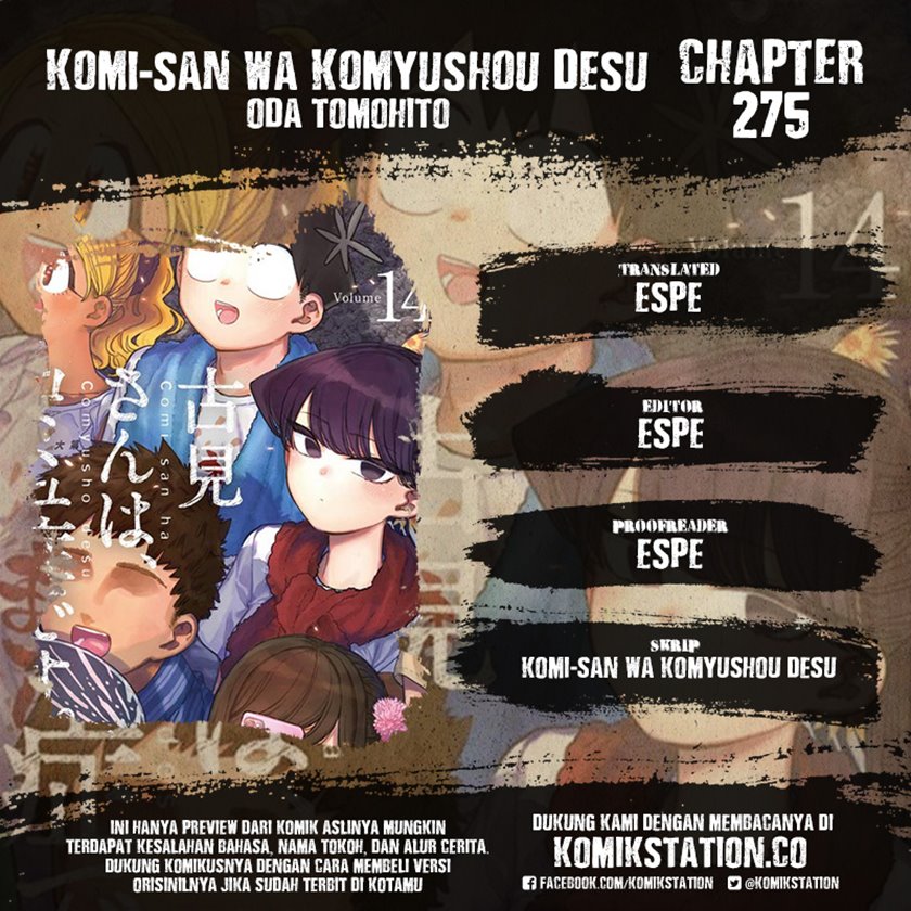 Komi san wa Komyushou Desu Chapter 275 Bahasa Indonesia