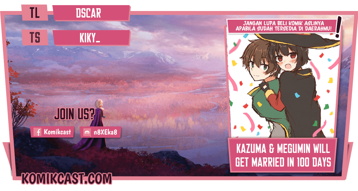 Kono Subarashii Sekai ni Shukufuku wo! – KazuMegu will get married in 100 days Chapter 16 Bahasa Indonesia