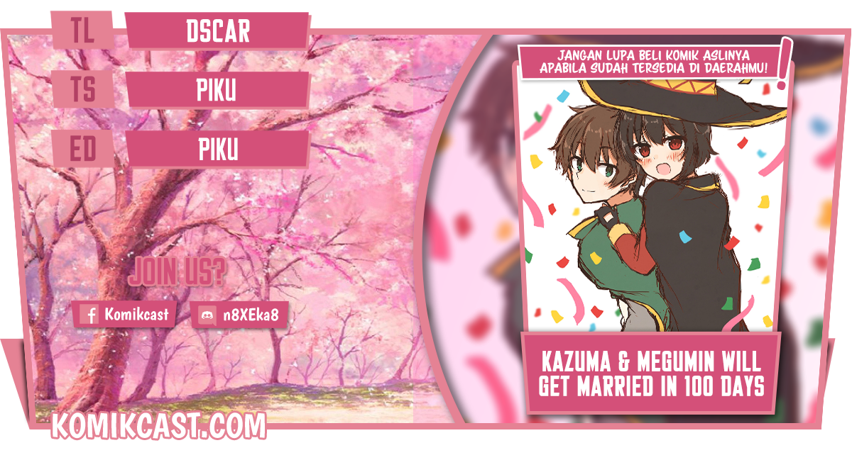 Kono Subarashii Sekai ni Shukufuku wo! – KazuMegu will get married in 100 days Chapter 28 Bahasa Indonesia