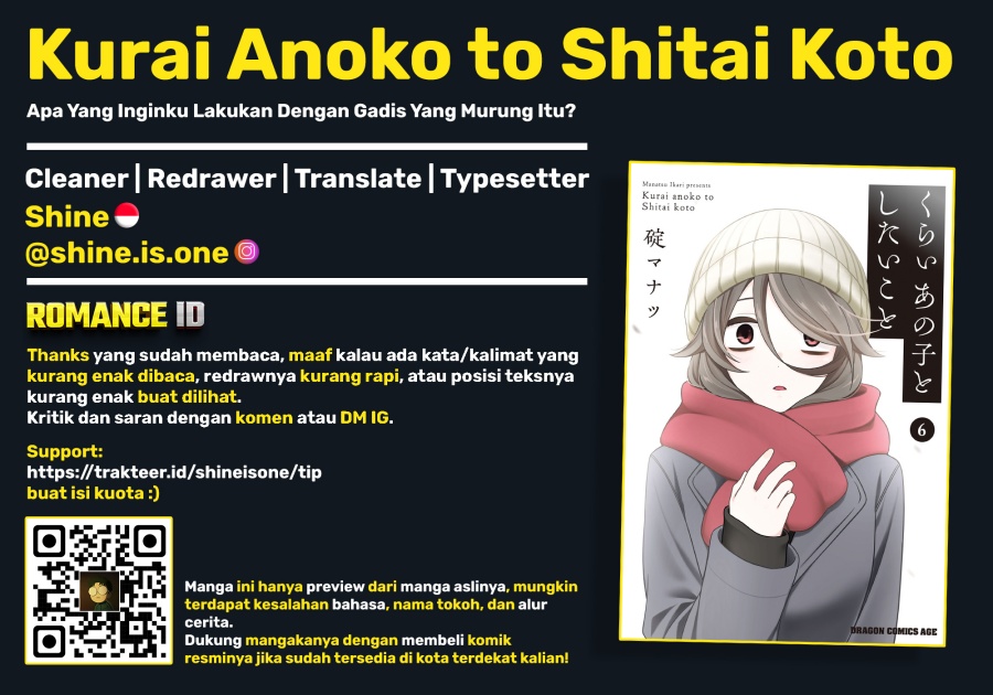 Kurai Anoko to Shitai koto Chapter 65 Bahasa Indonesia