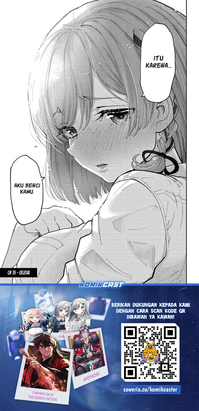 Kurasu no Daikirai na Joshi to Kekkon Suru Koto ni Natta Chapter 35 Bahasa Indonesia