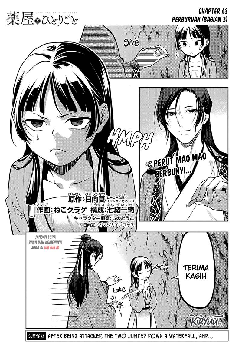 Kusuriya no Hitorigoto Chapter 63 Bahasa Indonesia
