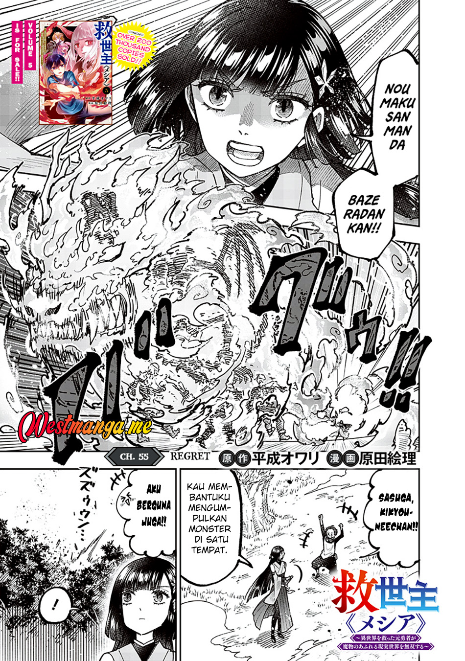 Kyuuseishu <MESHIA> ~Isekai wo Sukutta Moto Yuusha ga Mamono no Afureru Genjitsu Sekai wo Musou suru~ chapter 55