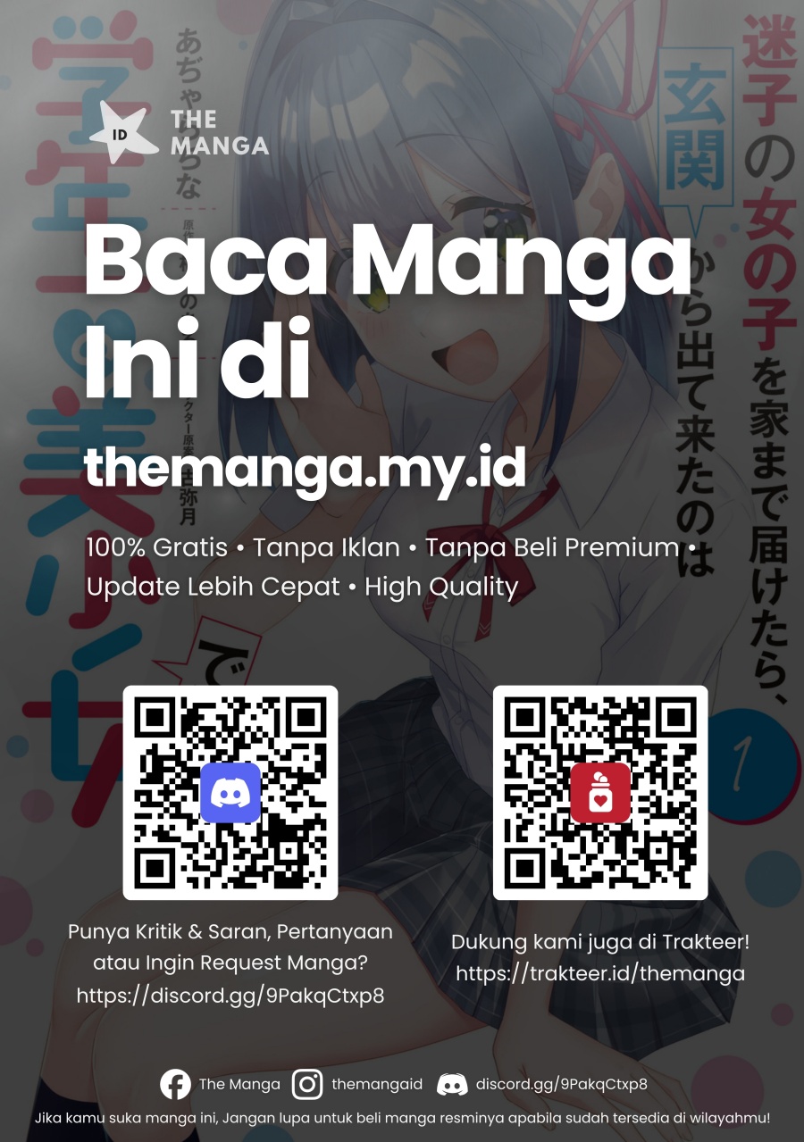 Maigo no Onnanoko o Ie Made Todoketara, Genkan kara Detekita no wa Gakunen Ichi no Bishoujo deshita Chapter 09.2 Bahasa Indonesia