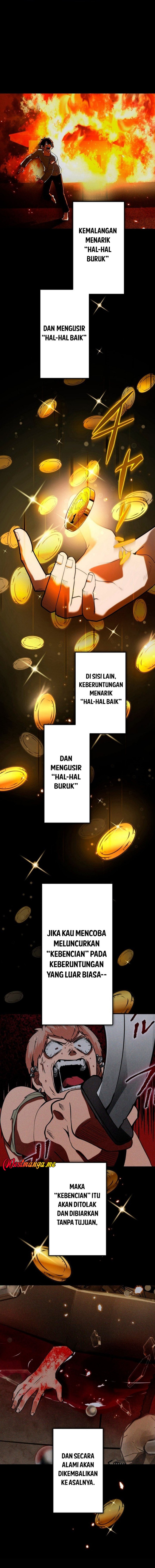 Maxed-Out Luck Overpower — The Unluckiest Adventurer Becomes the Strongest Through Reversed Stats! Chapter 04 Bahasa Indonesia