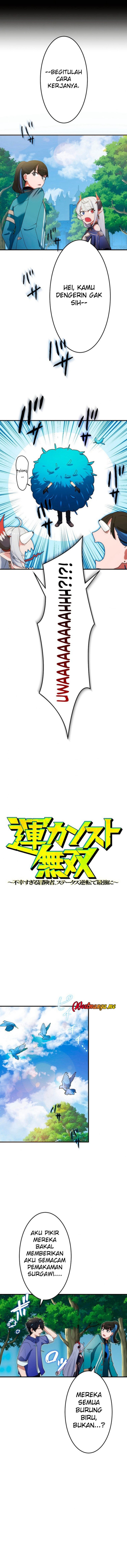 Maxed-Out Luck Overpower — The Unluckiest Adventurer Becomes the Strongest Through Reversed Stats! Chapter 04 Bahasa Indonesia