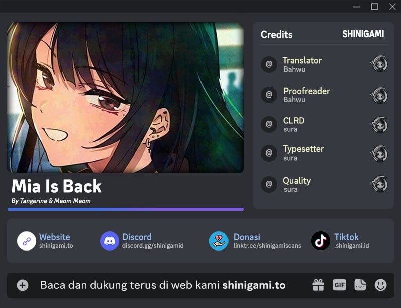 Mia Has Returned Chapter 13 Bahasa Indonesia