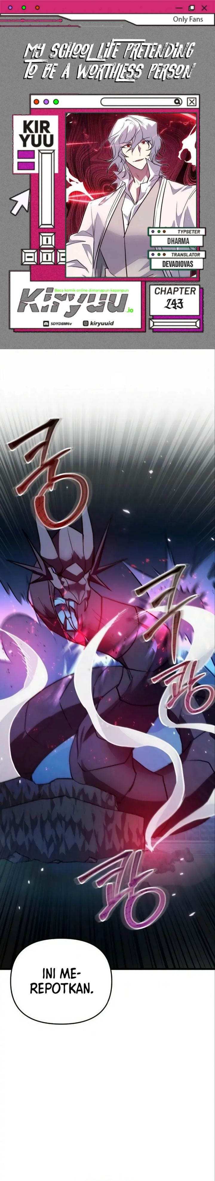 My School Life Pretending to Be a Worthless Person Chapter 143 Bahasa Indonesia