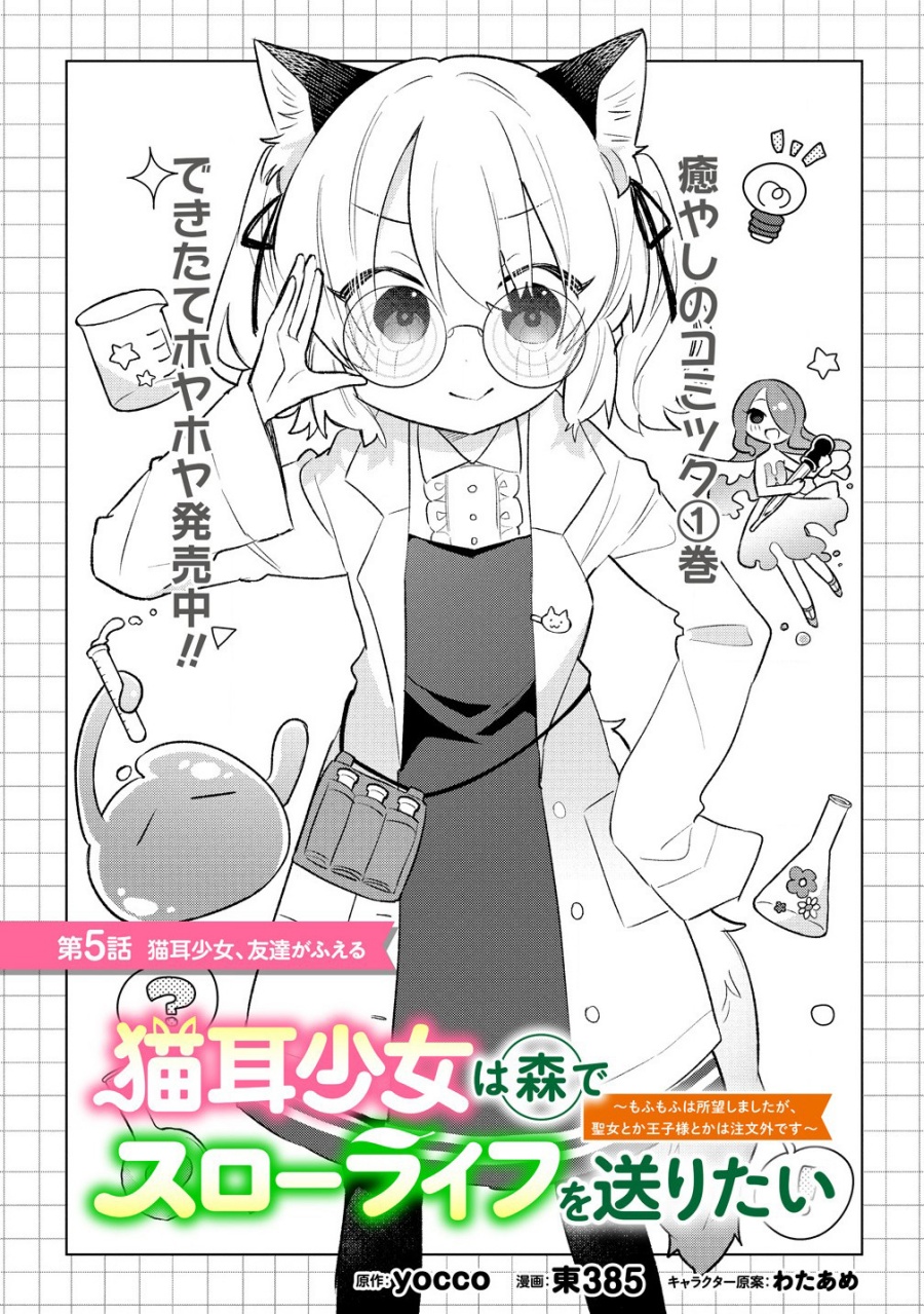 Nekomimi Shoujo wa Mori de Slow Life wo Okuritai: Mofumofu wa Shomou Shimashita ga, Seijo to ka Ouji-sama to ka wa Chuumongai desu chapter 5