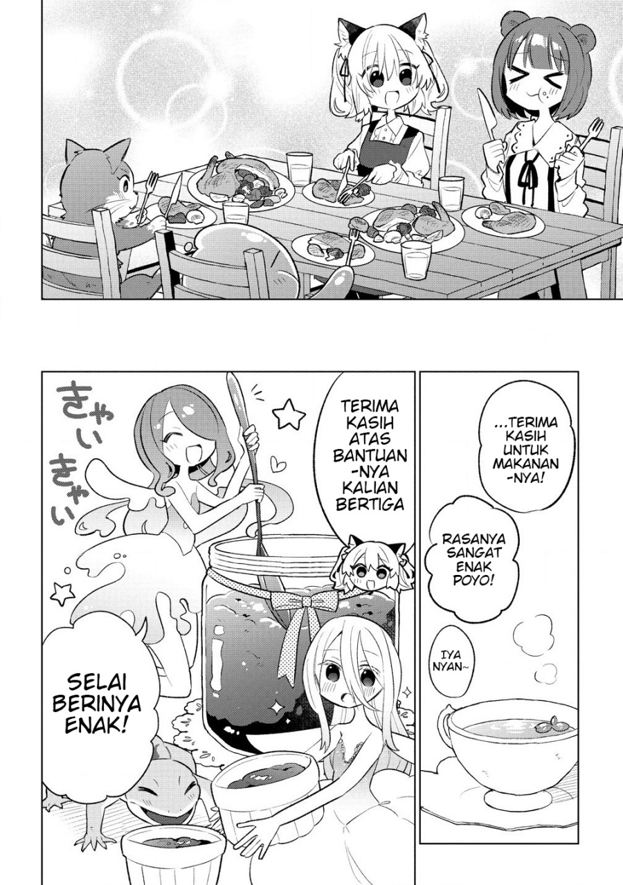 Nekomimi Shoujo wa Mori de Slow Life wo Okuritai: Mofumofu wa Shomou Shimashita ga, Seijo to ka Ouji-sama to ka wa Chuumongai desu Chapter 05.2 Bahasa Indonesia